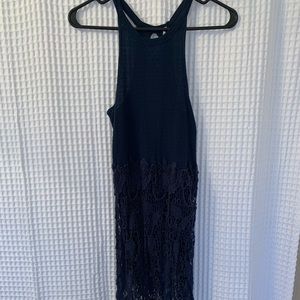 Free people dark navy sleeveless lace dress